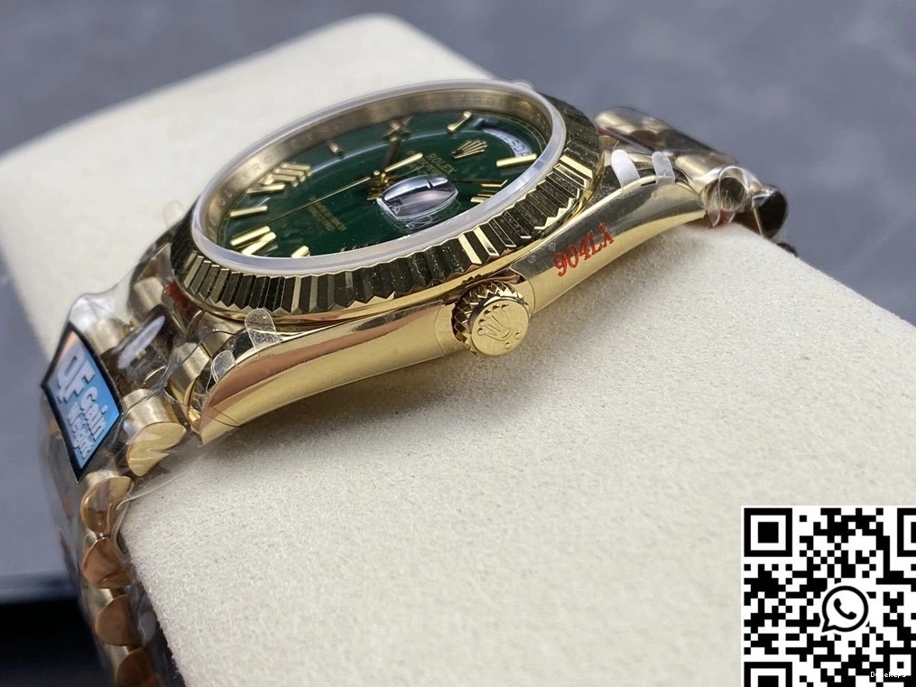 M228238-0061 Rolex Green Day QF Factory Steel v5 Dial Tungsten Date 0103